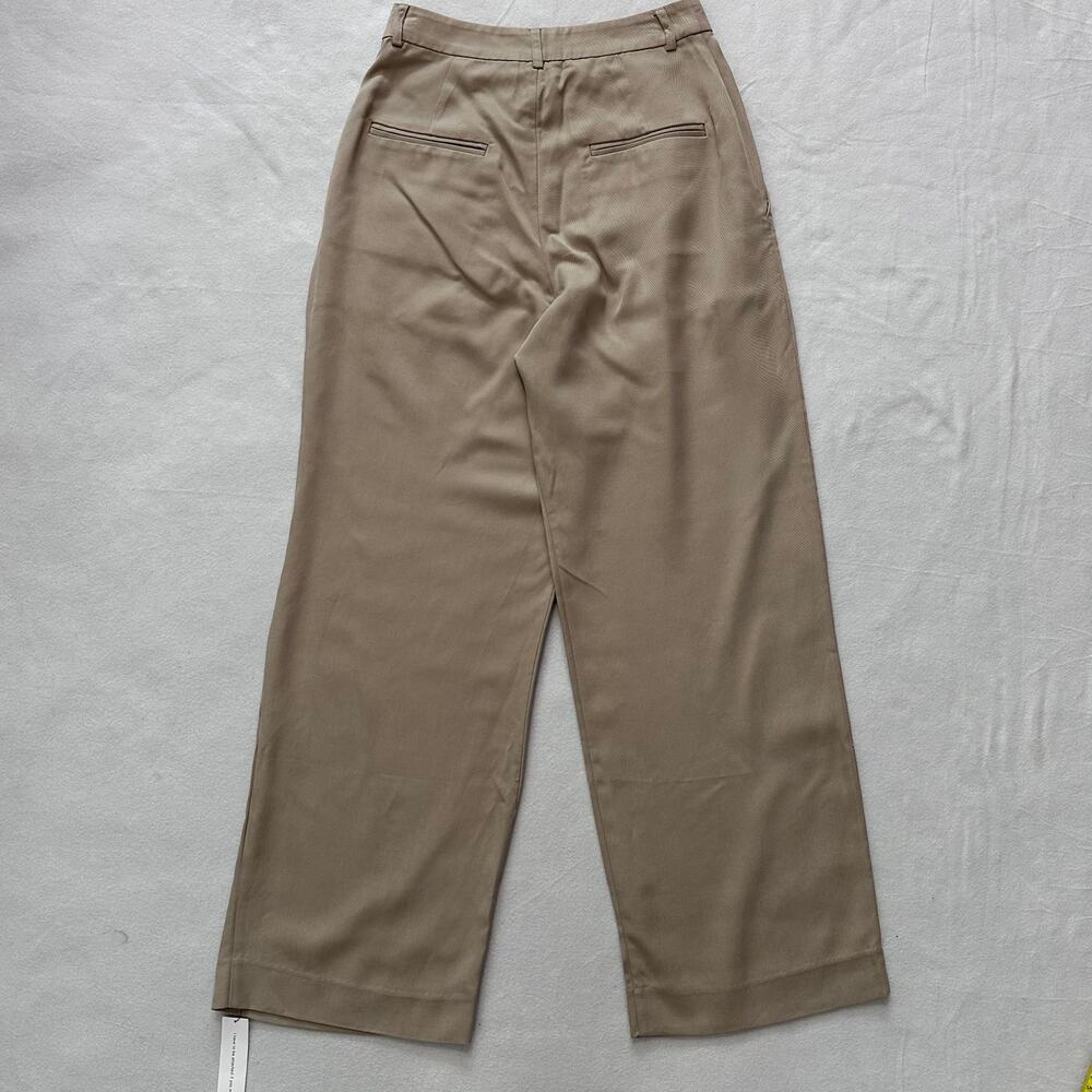 Reformation Mason Cropped Pant Light Khaki Size 0 Wide Leg NWT Minimalist Tencel - Picture 5 of 13